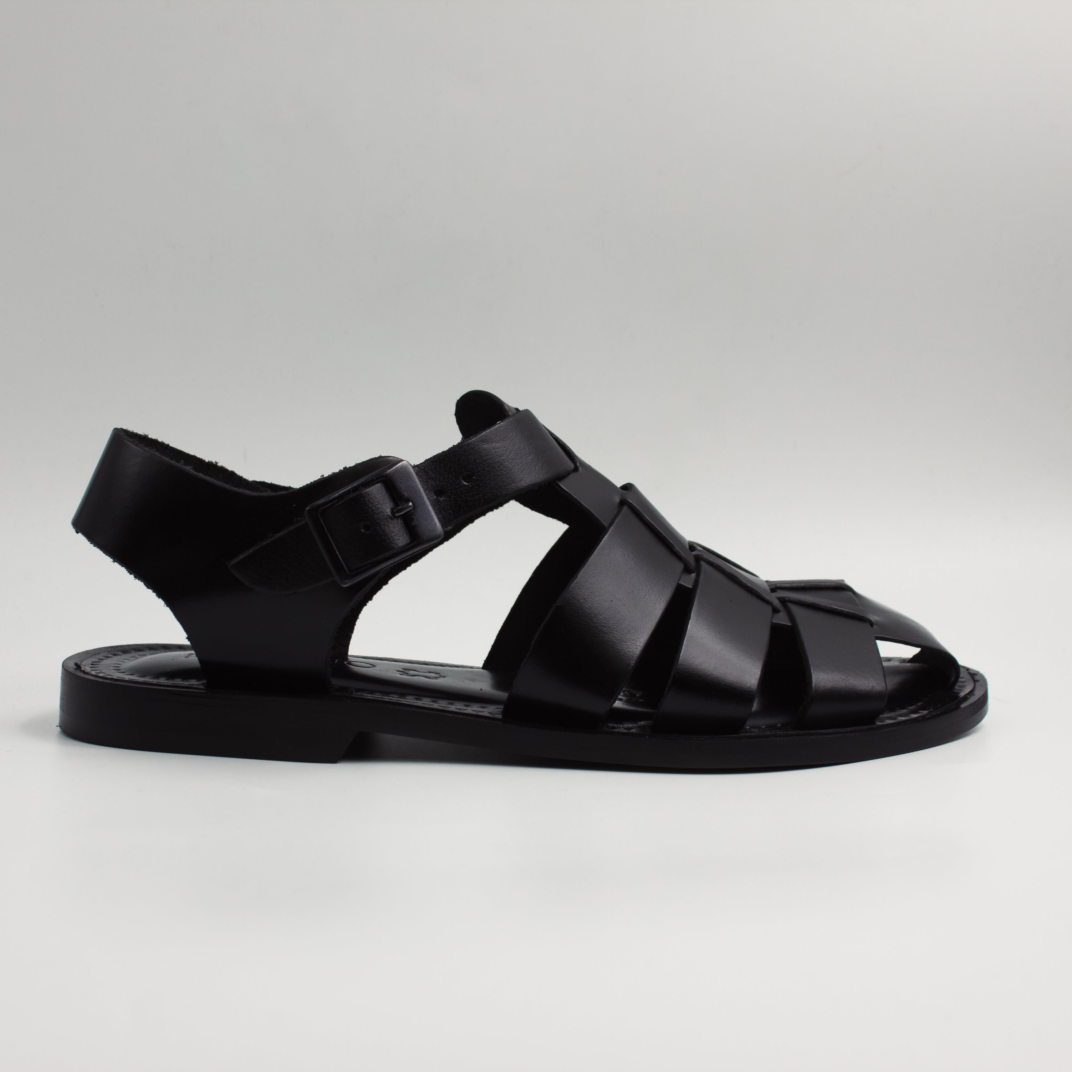 Black Interlaced Sandals