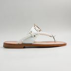 White Palermo Warrior Toe-Post Slides