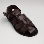 Brown Interlaced Covered Sandals