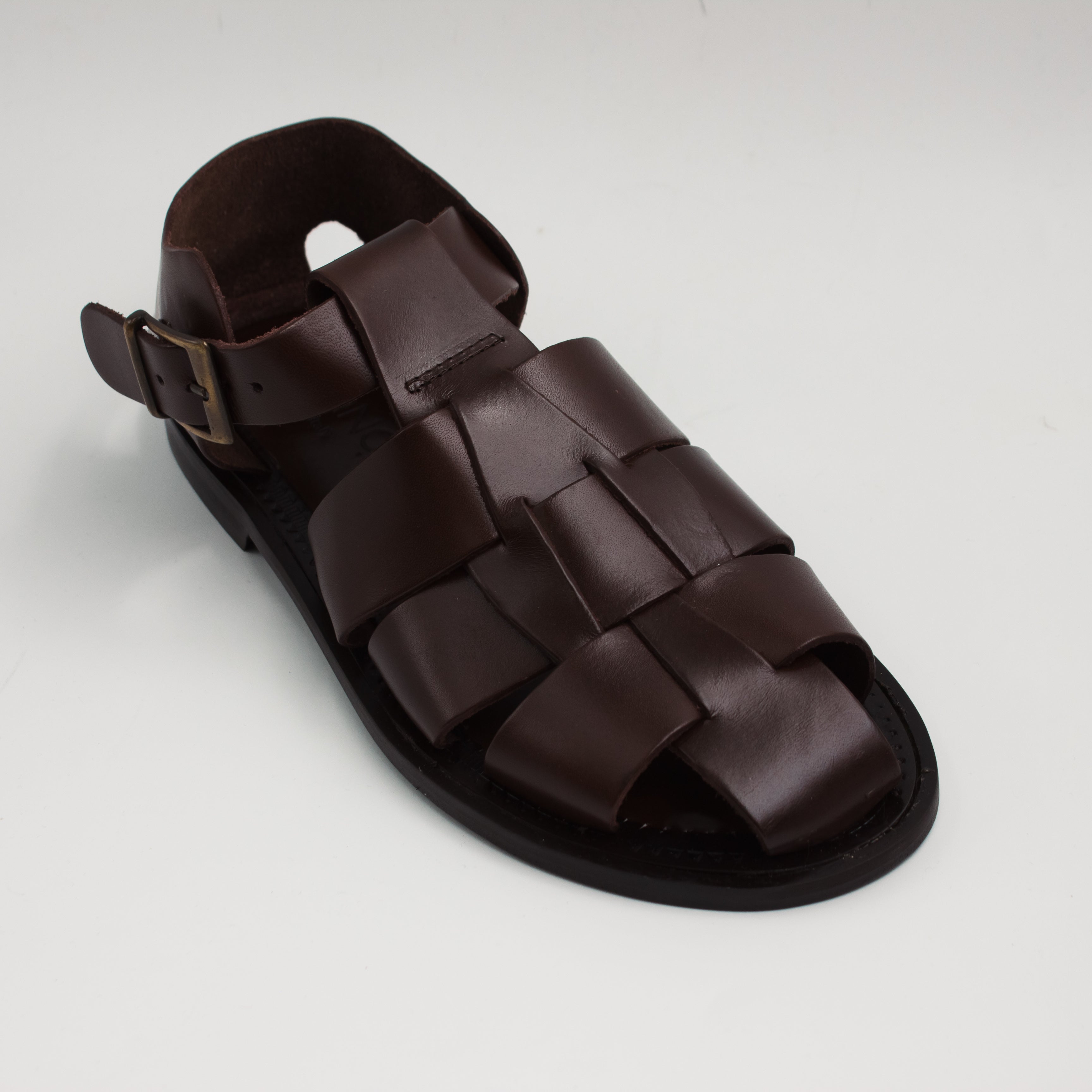 Brown Interlaced Covered Sandals