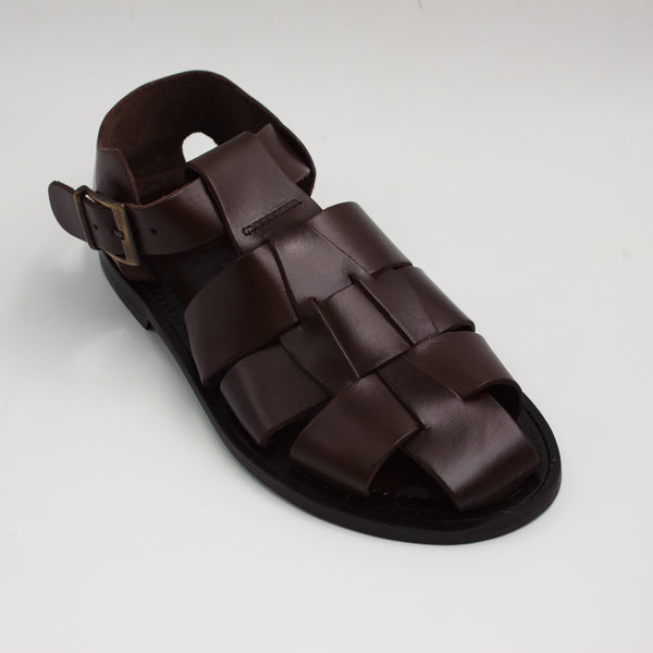 Brown Interlaced Covered Sandals