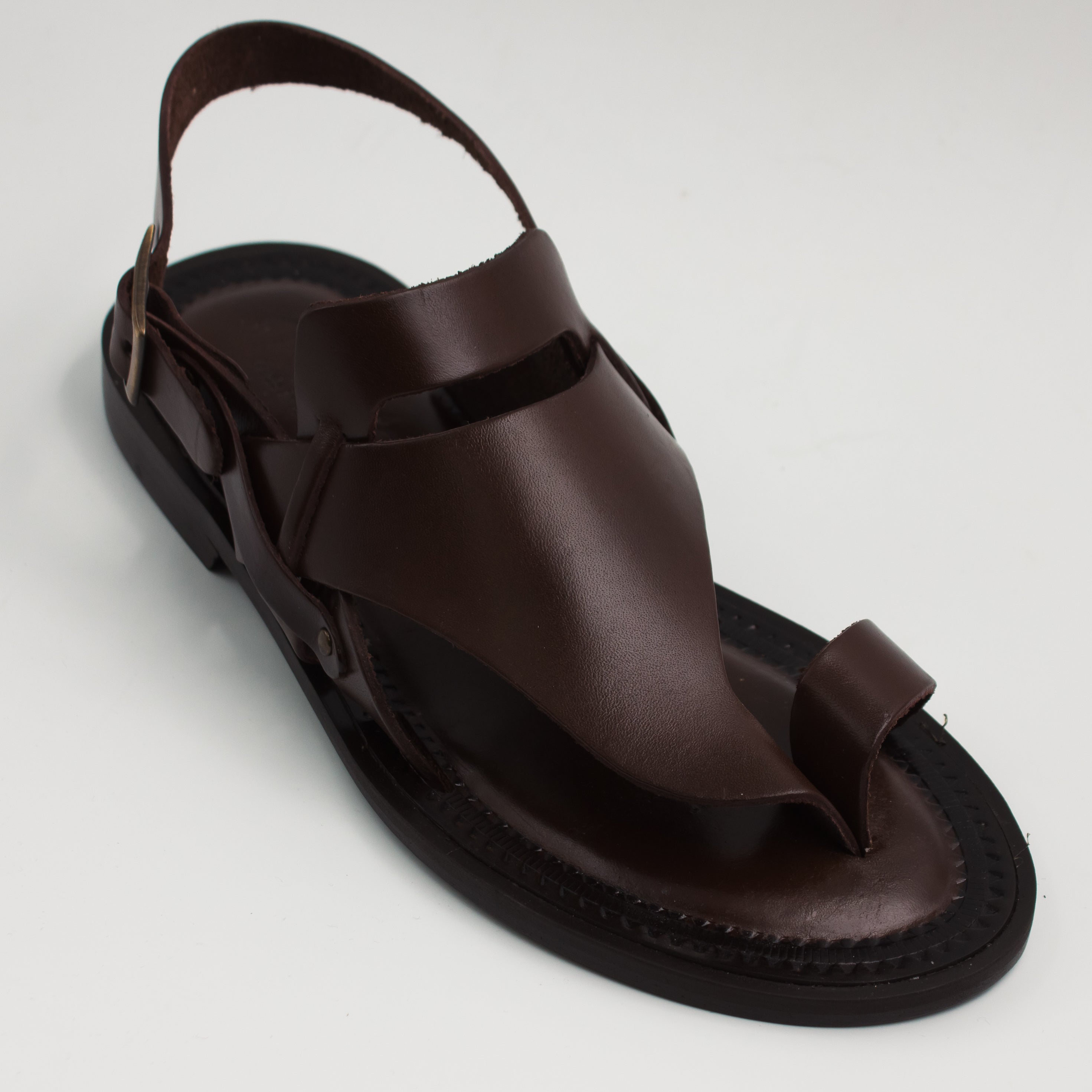 Brown Plain Wraparound Sandals