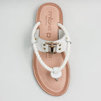 White Palermo Warrior Toe-Post Slides