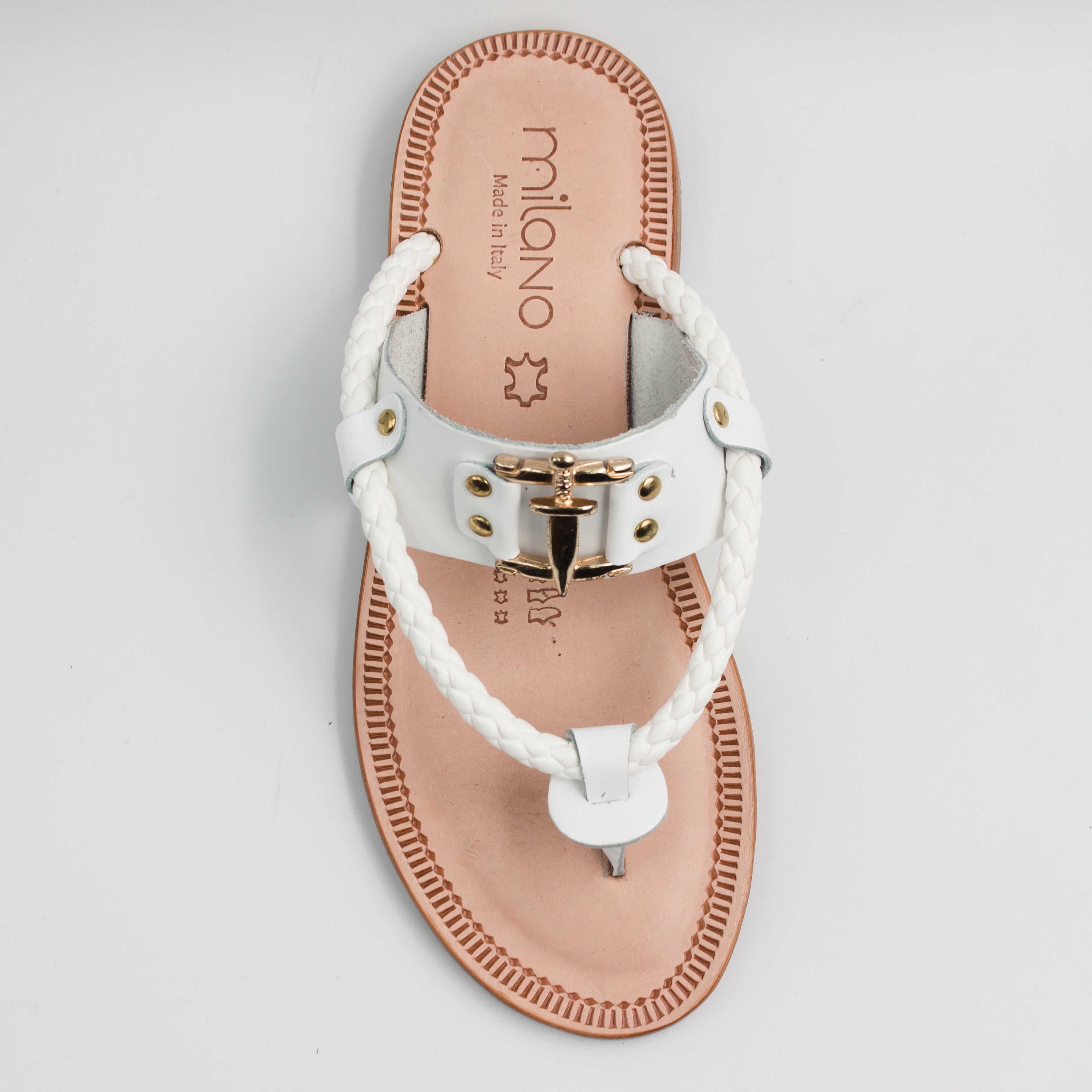 White Palermo Warrior Toe-Post Slides