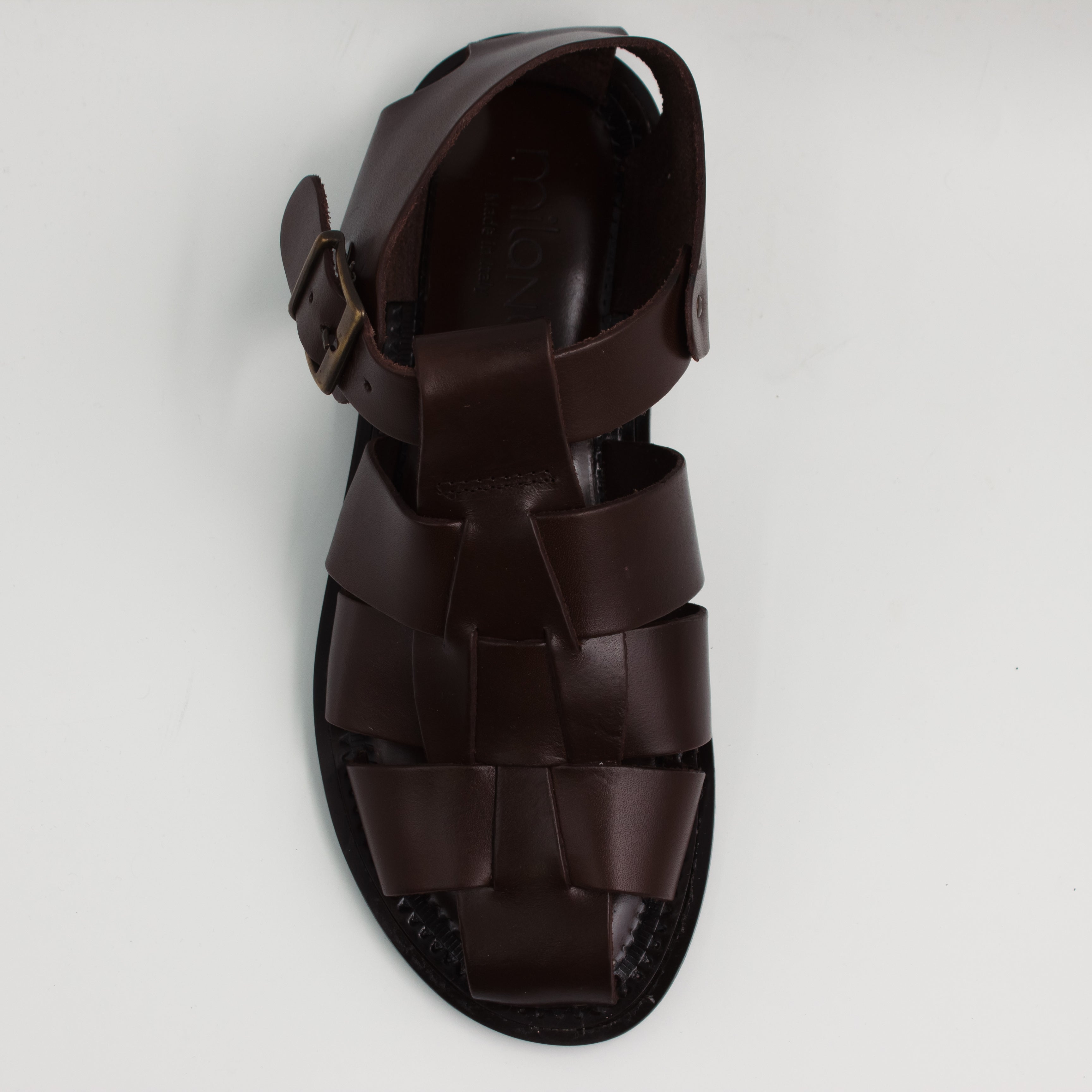 Brown Interlaced Covered Sandals