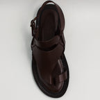 Brown Plain Wraparound Sandals
