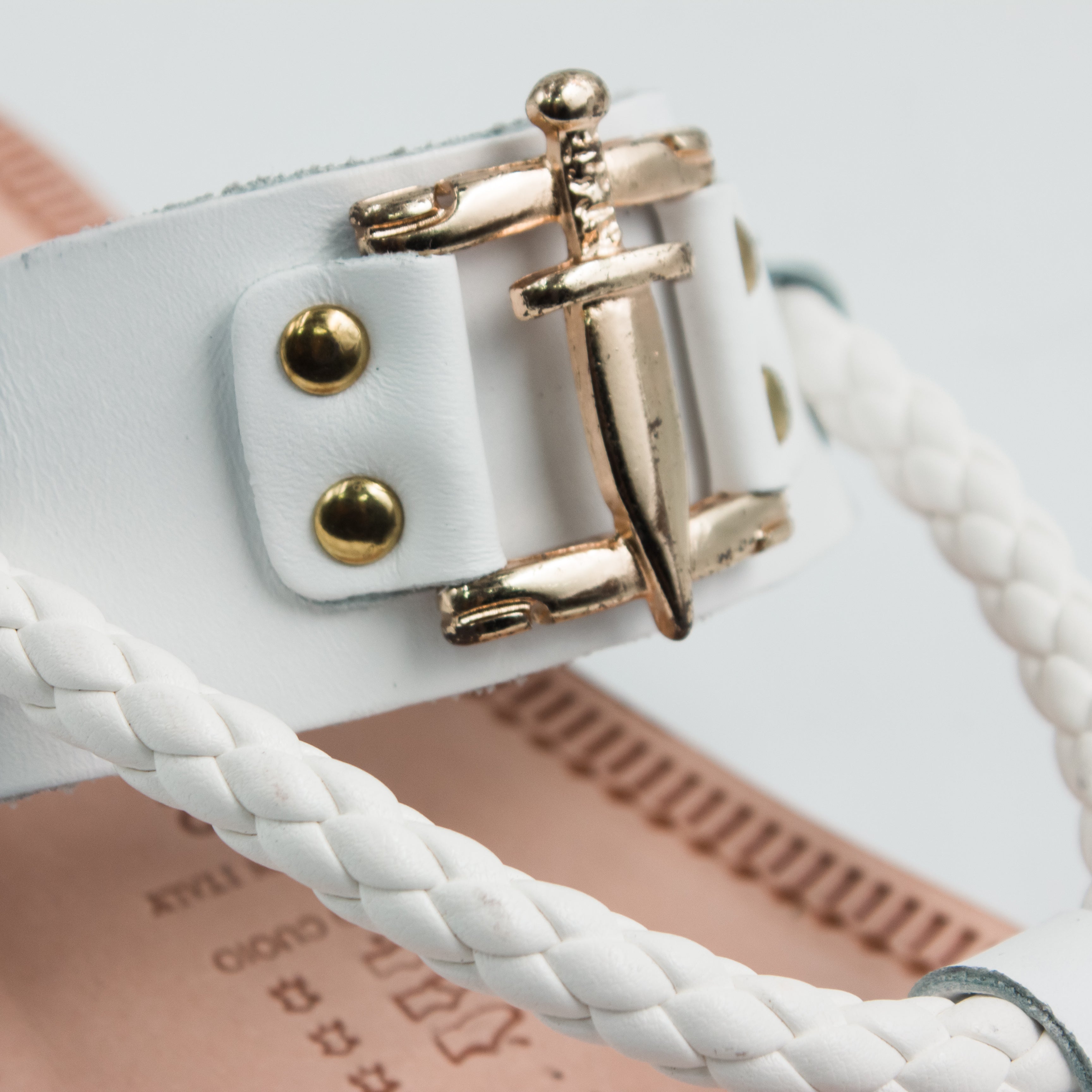 White Palermo Warrior Toe-Post Slides