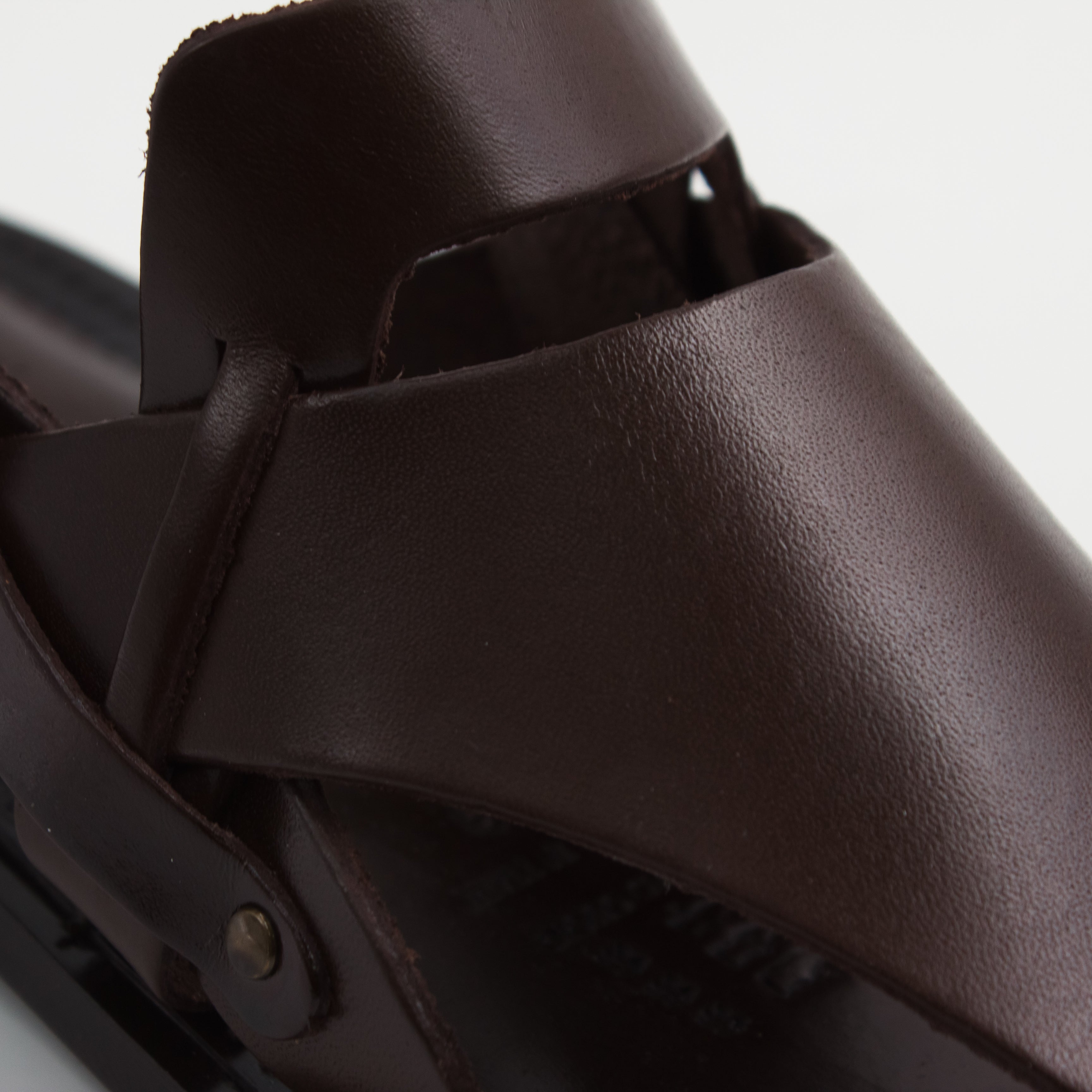 Brown Plain Wraparound Sandals