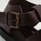 Brown Interlaced Covered Sandals