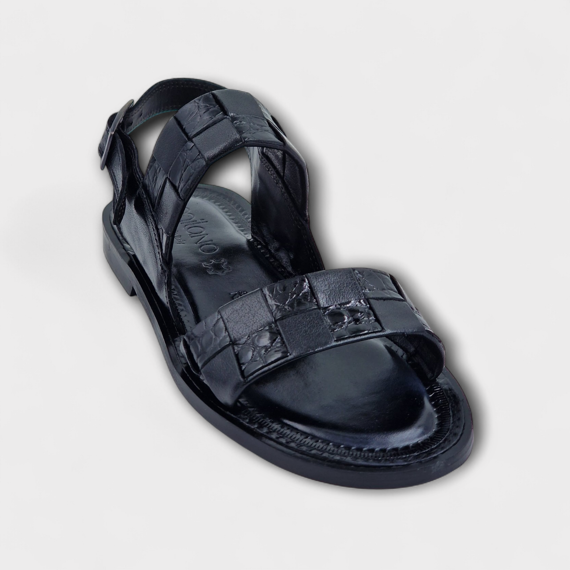 Black Verona Checkered Sandal