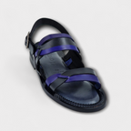 Black Blue Capri Multi-Strap Sandal - Italian Women's Slippers - Classic Shoes London