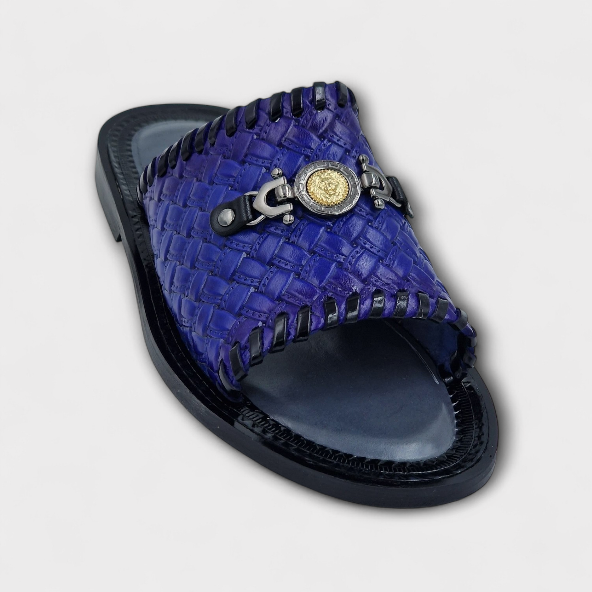 Blue Azure Medallion Slipper