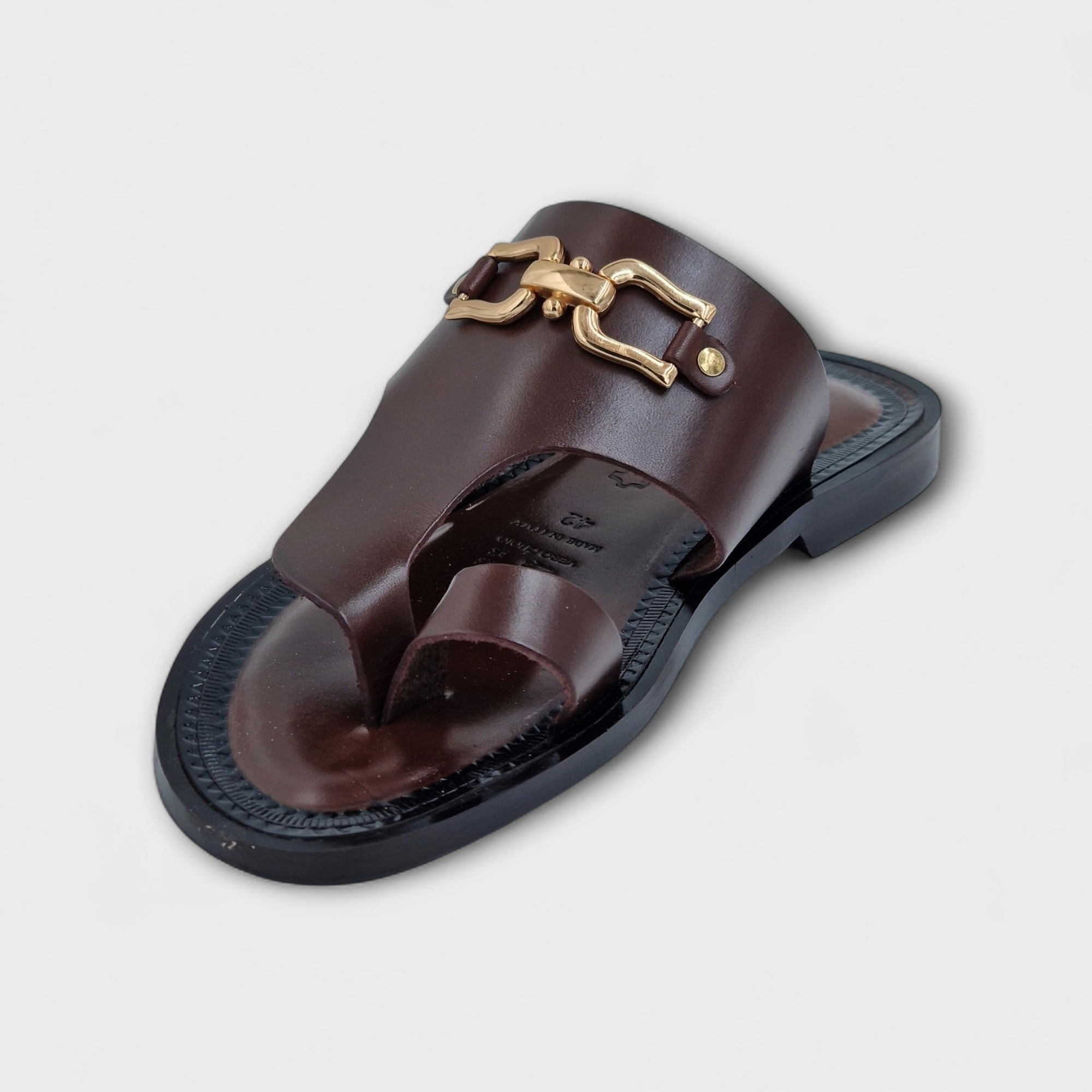 Dark Brown Florentine Horse-Bit Slipper