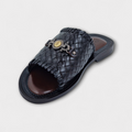 Dark Brown Woven Medallion Slipper