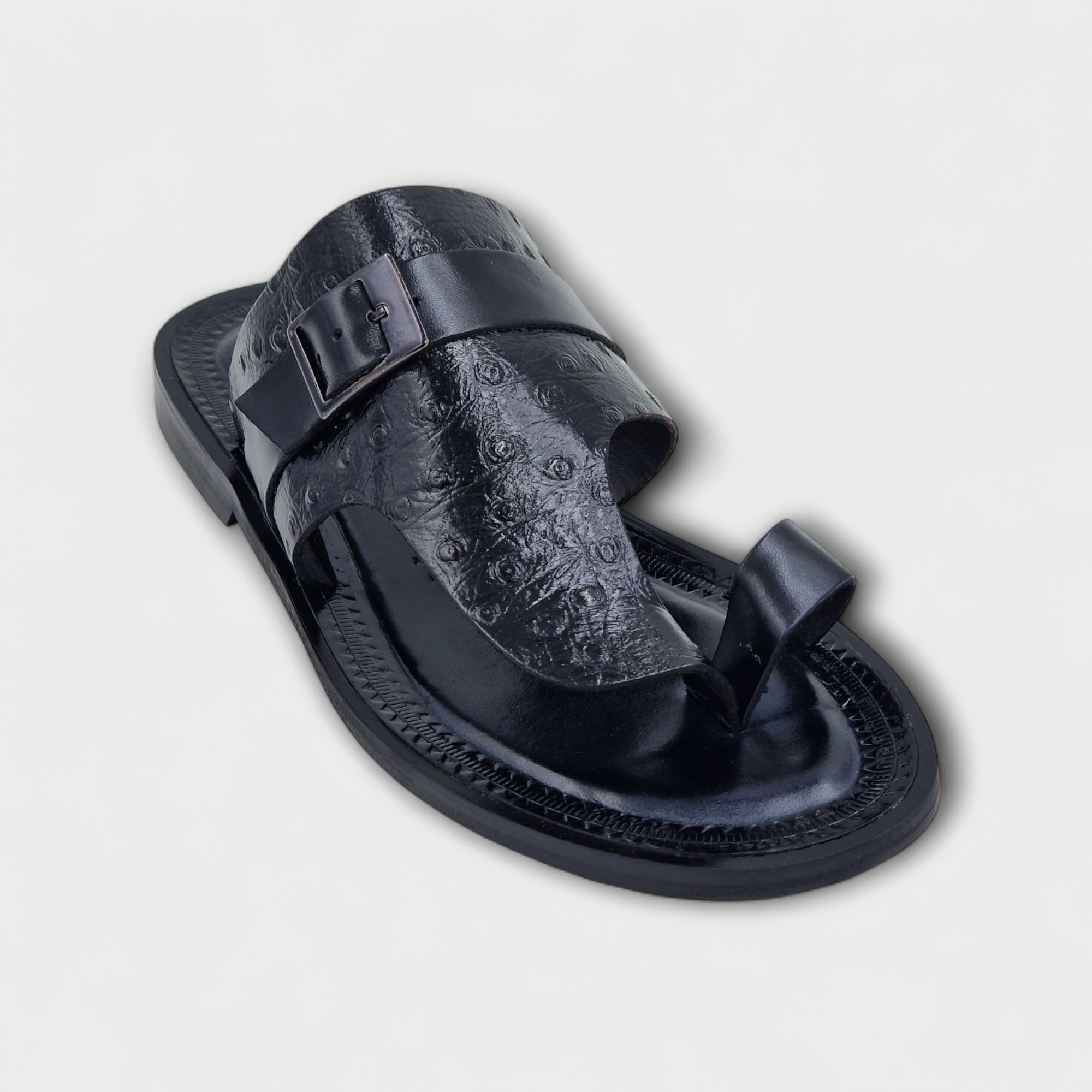 Black Arezzo Mesh Toe-Post Slippers