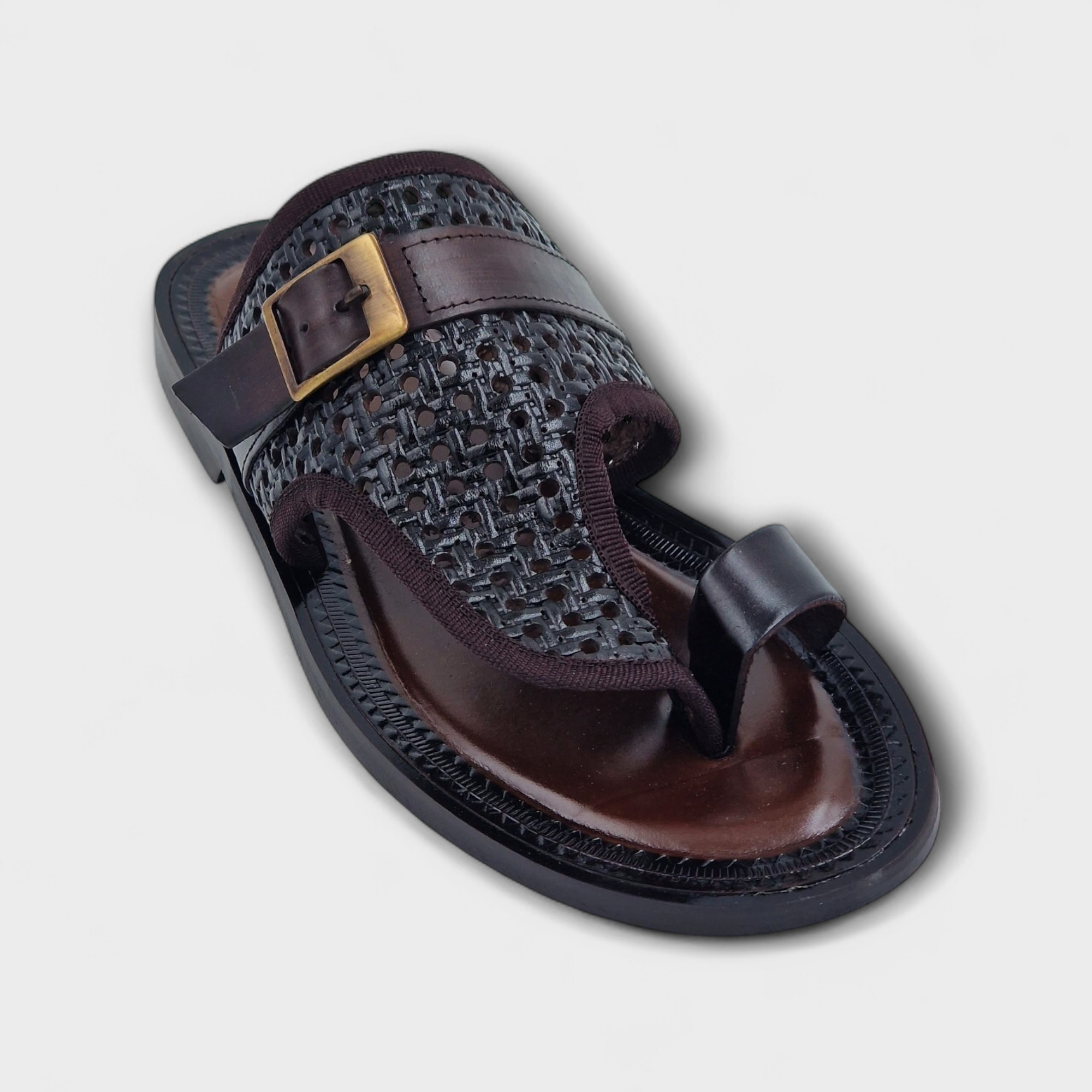 Dark Brown Ebony Weave Slipper