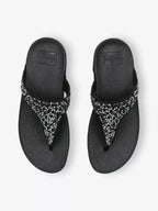 Fitflop Lulu Black Crystal Rhinestone-Embellished Sandals
