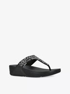 Fitflop Lulu Black Crystal Rhinestone-Embellished Sandals