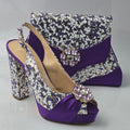 Purple Imperial Garden Set - Italian Shoe and Bag Set - Classic Shoes London