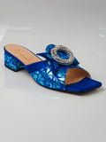 Blue Bloom Slippers - Italian Women's Slippers - Classic Shoes London