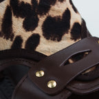 Chocolate Brown Calf-Hair Slides