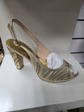 Gold Swirl Stoned Set - Italian Shoe and Bag Set - Classic Shoes London