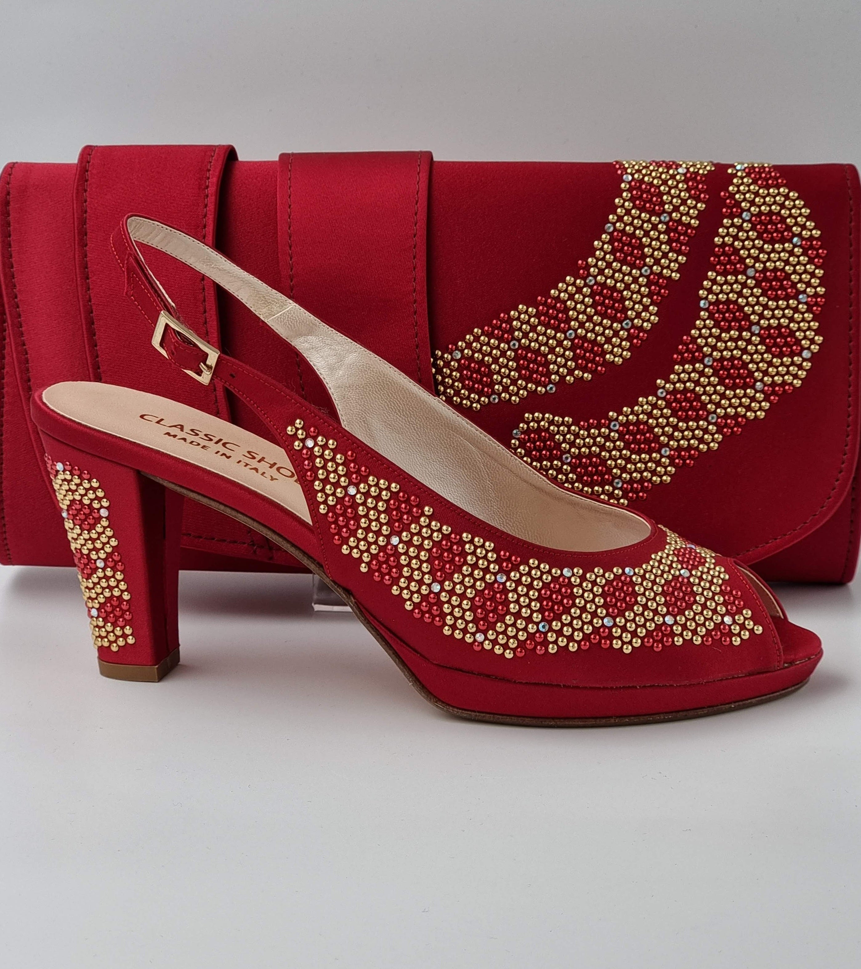Wine Gold Studded Stone - Classic Shoes London