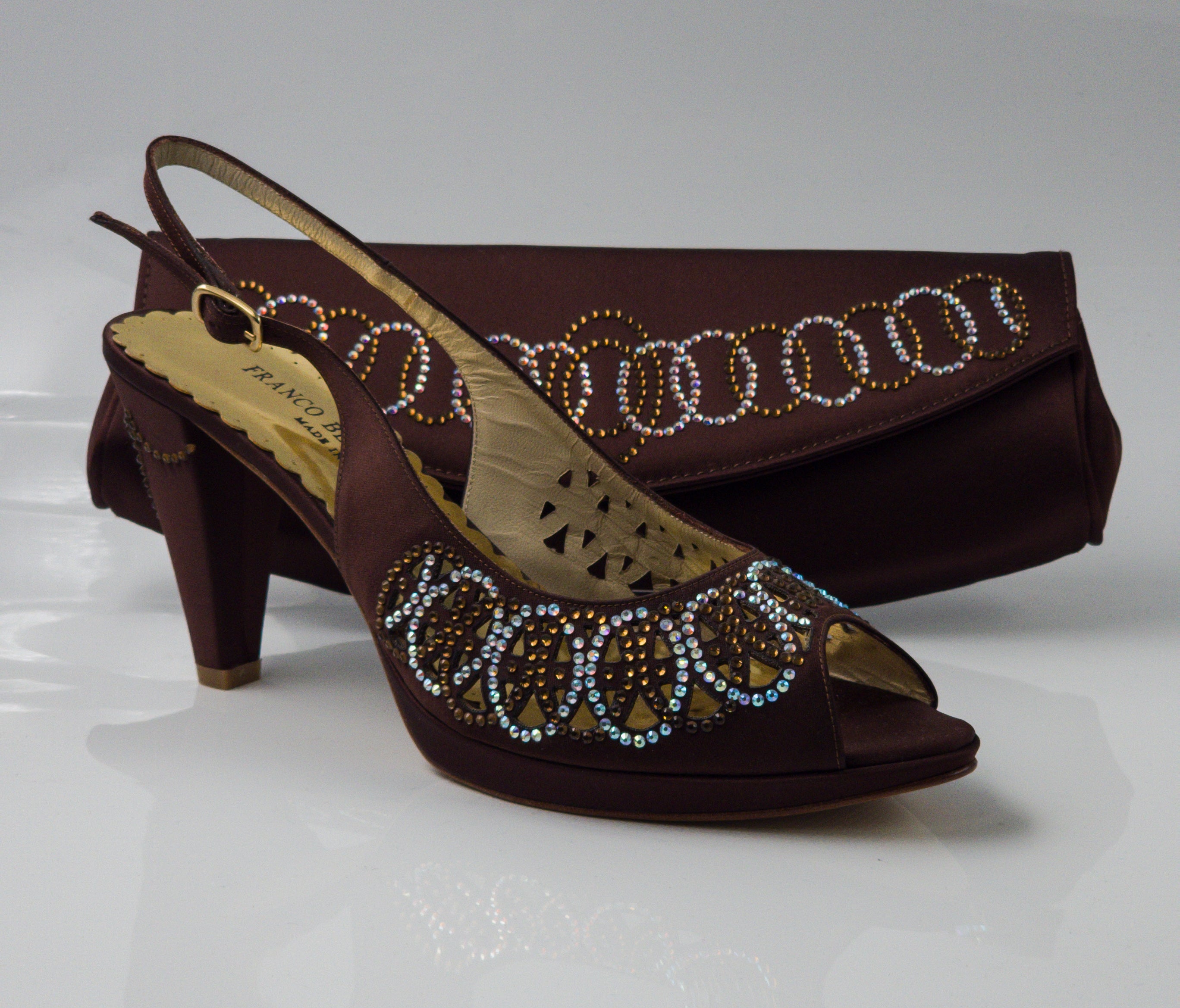 Chocolate Brown Laser Stoned Set