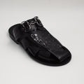 Black Croc Covered Slippers