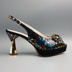 Midnight Multi Regal Crystal Wedge Set