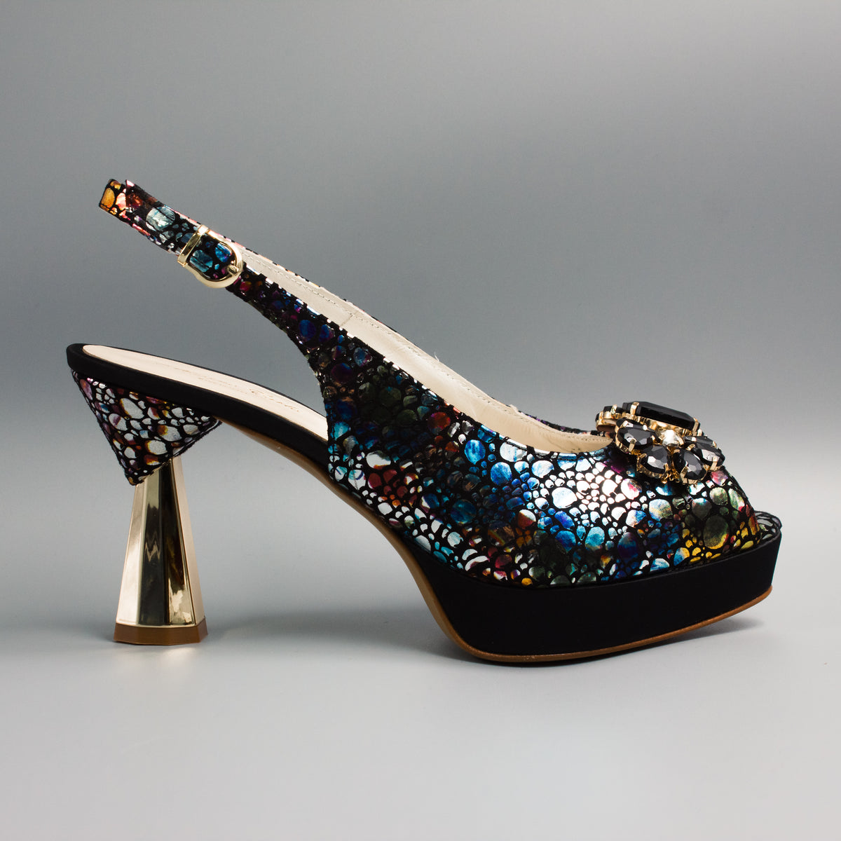 Midnight Multi Regal Crystal Wedge Set