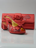 Coral Ribbon Set - Italian Shoe and Bag Set - Classic Shoes London