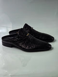 Black Aligator Print Half Shoes