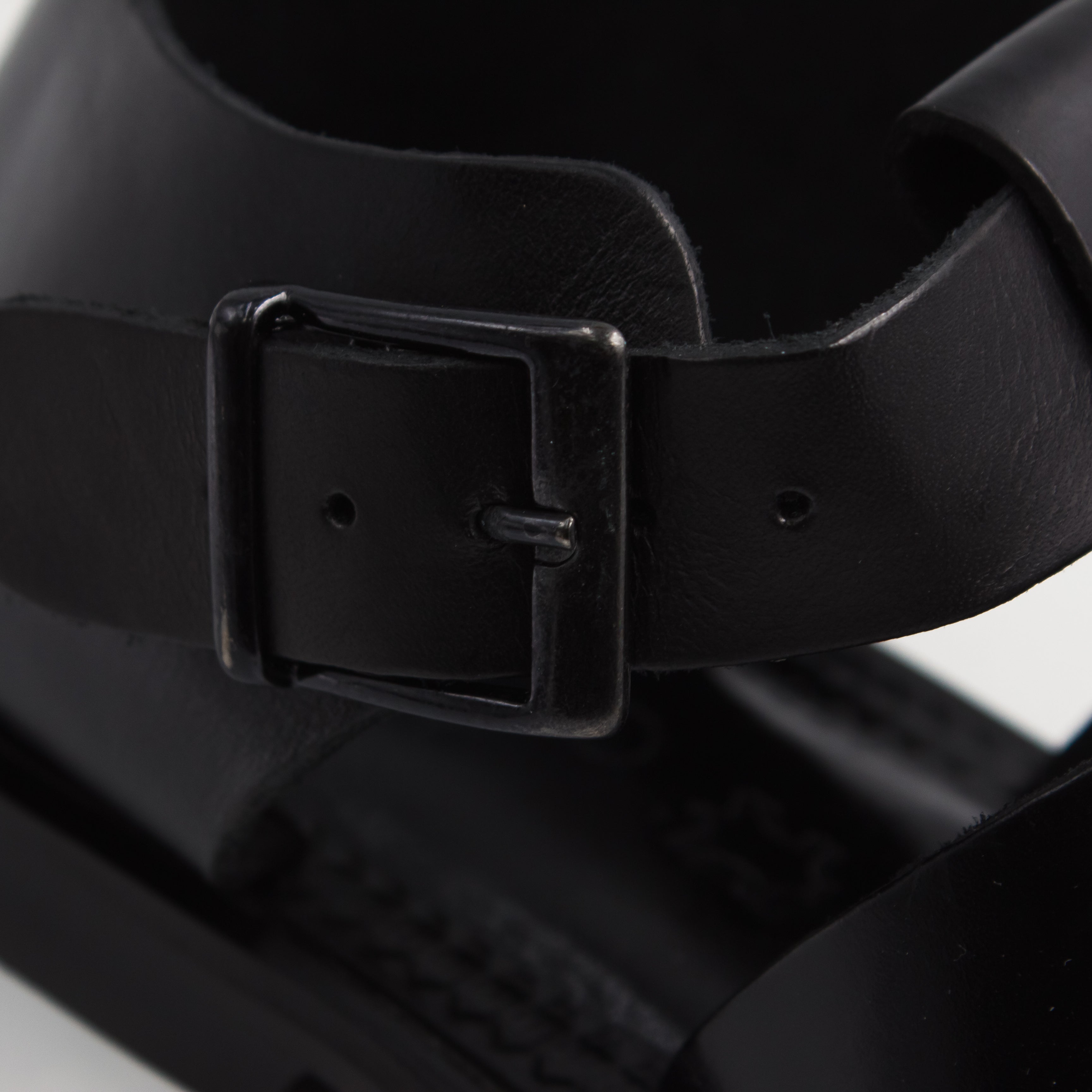 Black Interlaced Covered Sandals