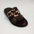 Chocolate Brown Calf-Hair Slides