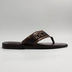 Brown/Snake Print Buckle Slipper