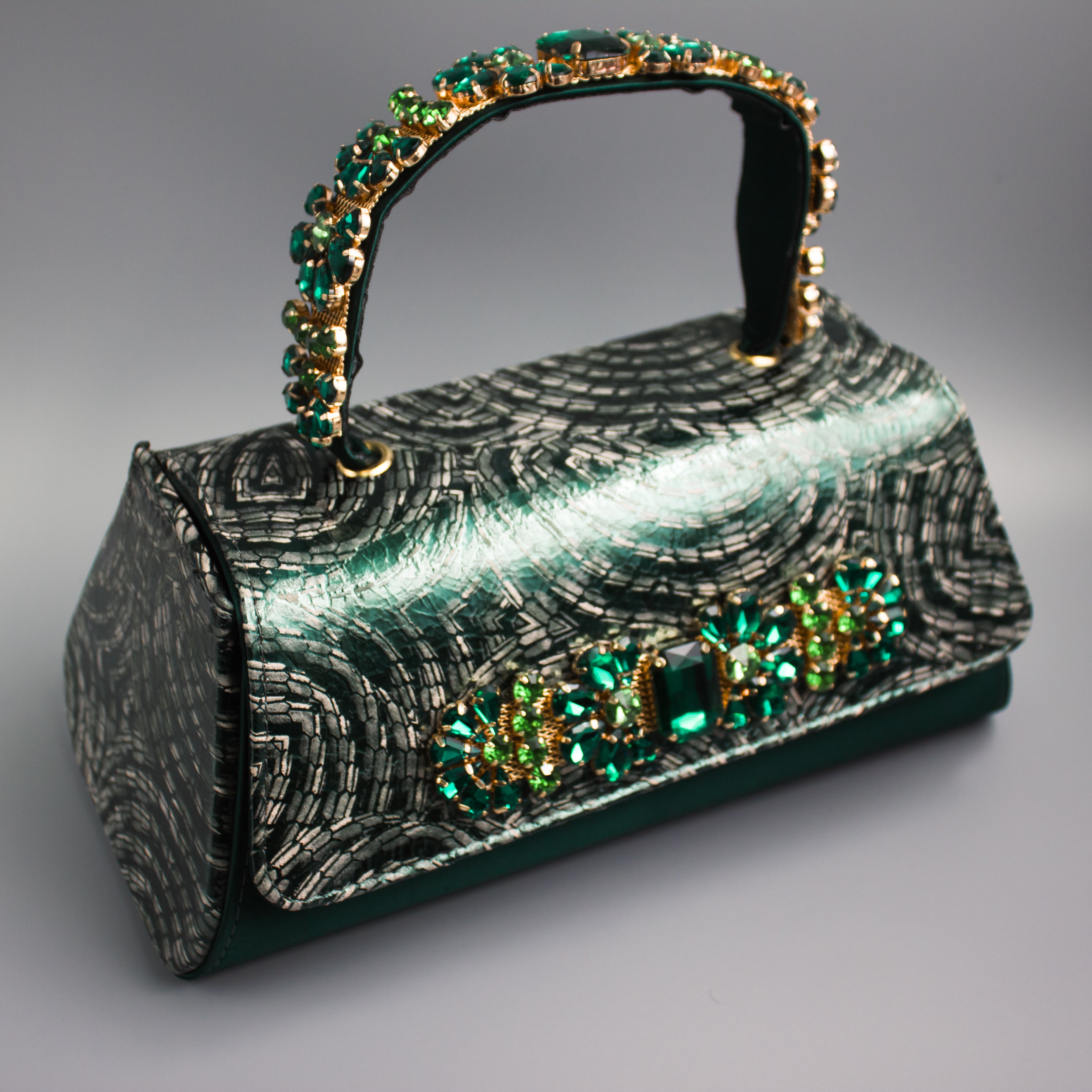 Emerald Marbled-Lace Crystal Set