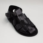 Black Interlaced Covered Sandals