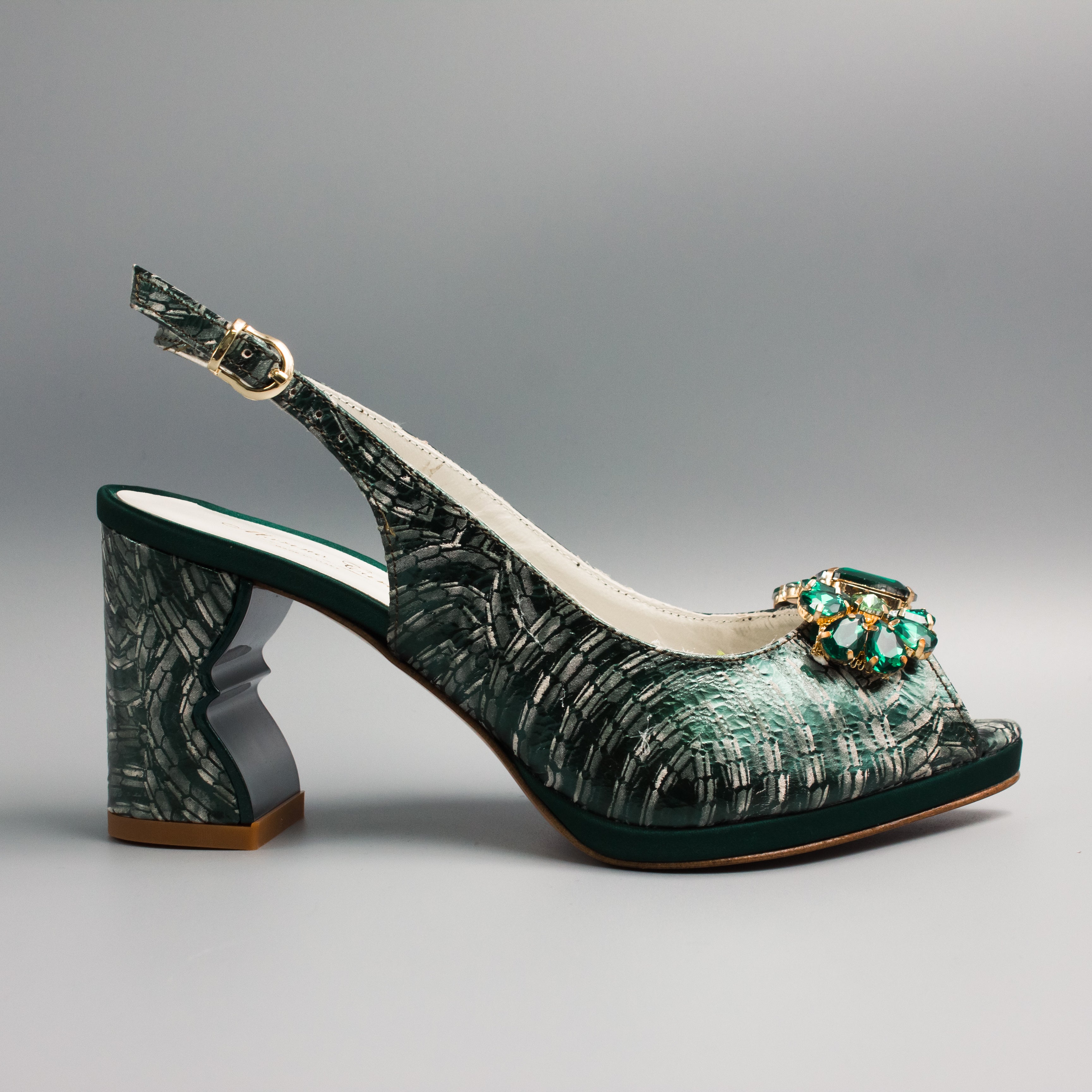 Emerald Marbled-Lace Crystal Set