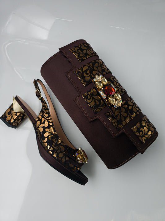 Chocolate Brown/Gold Bloom Set
