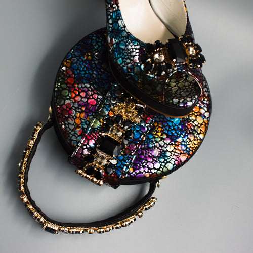 Midnight Multi Regal Crystal Wedge Set