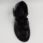 Black Interlaced Covered Sandals