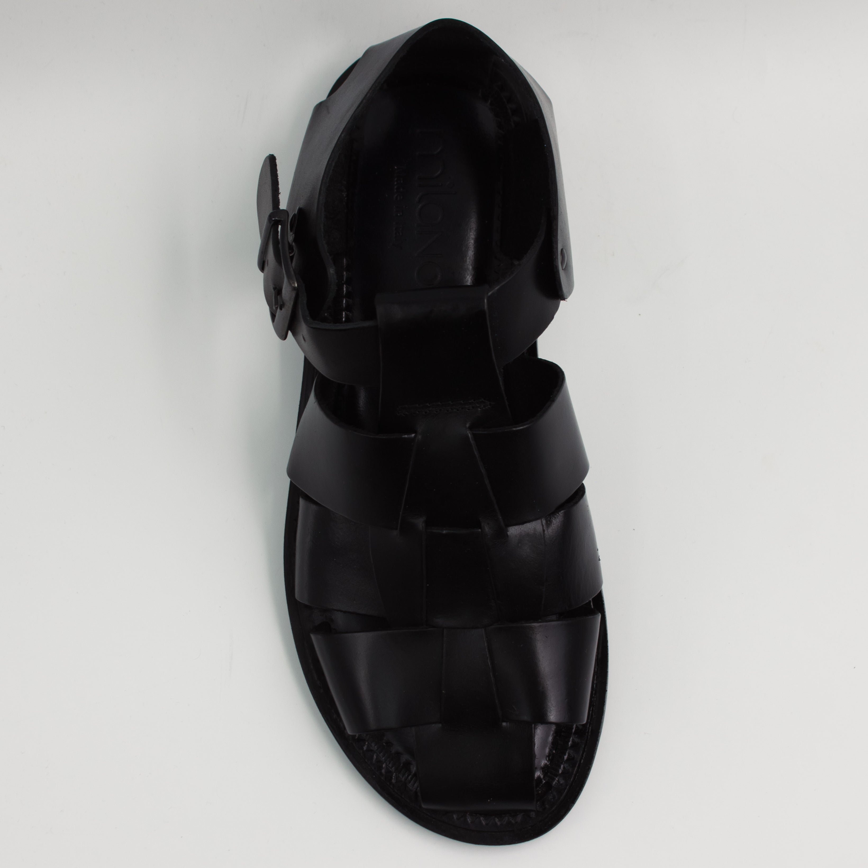 Black Interlaced Covered Sandals