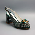 Emerald Marbled-Lace Crystal Set
