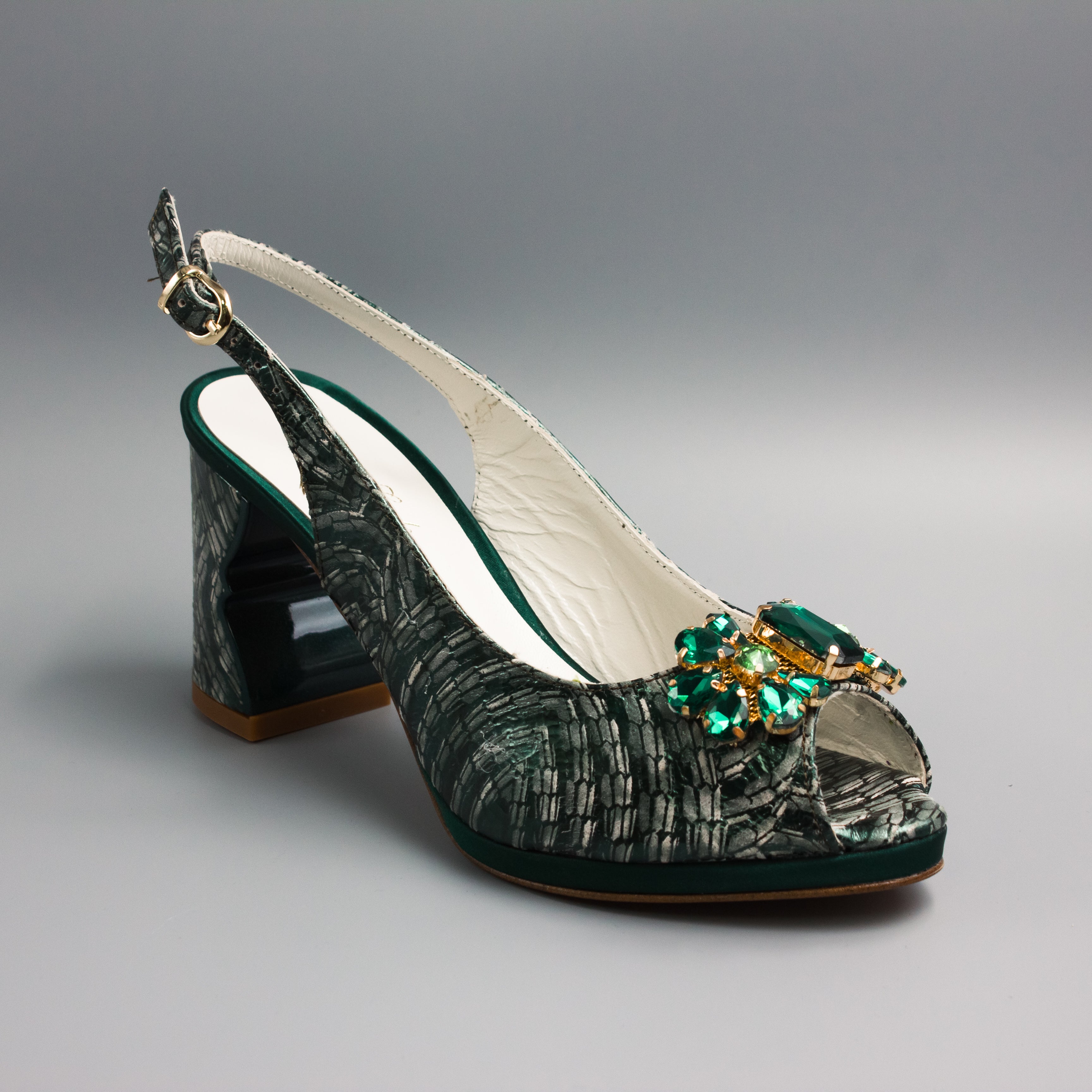 Emerald Marbled-Lace Crystal Set