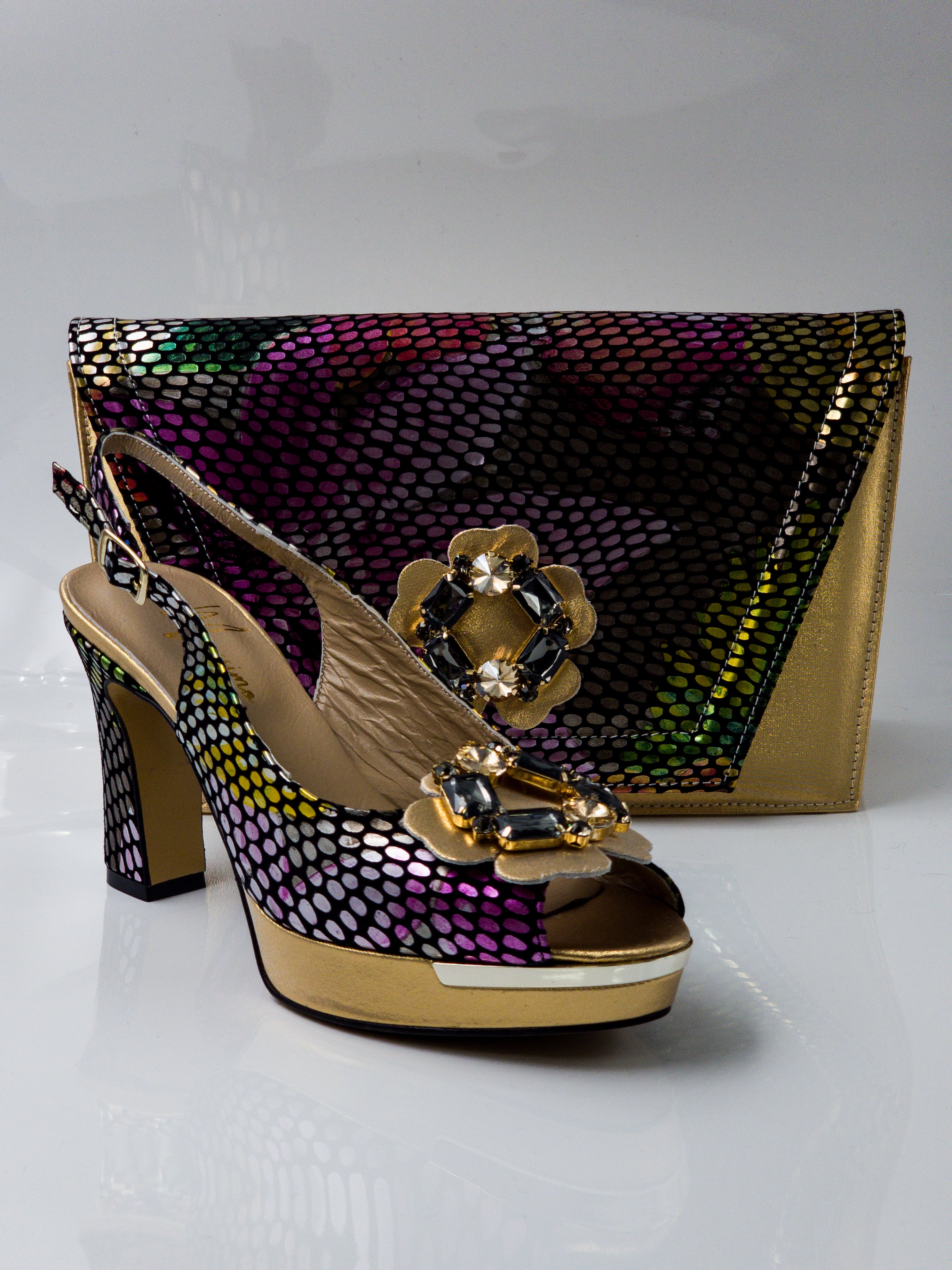 Gold/Multi Flower Double Platform