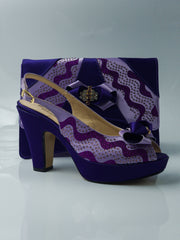 Lilac/Purple Wave Glittered Set
