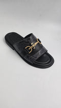 Black Python Dante Gold Emblem Slides