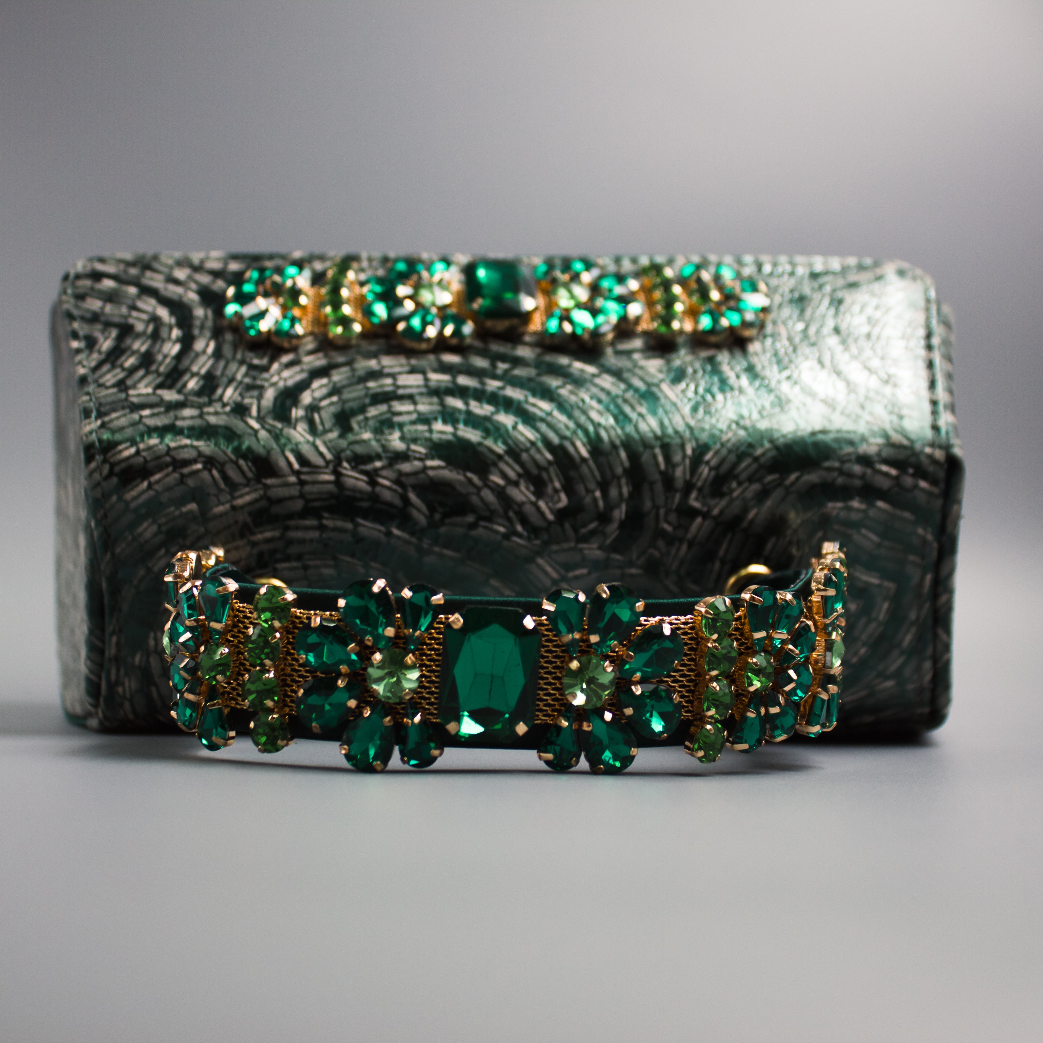 Emerald Marbled-Lace Crystal Set