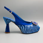Cobalt Blue Zebra-Wave Sapphire Set